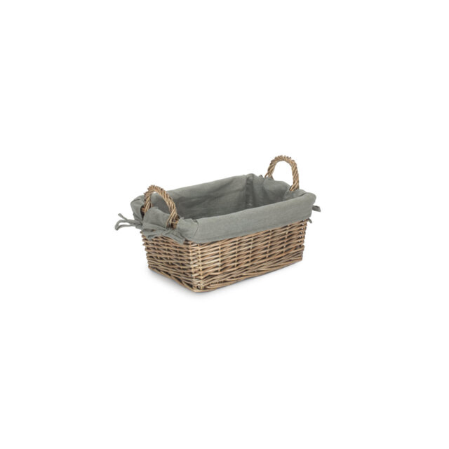 Lily Manor Wicker Handled Storage Basket with Lining