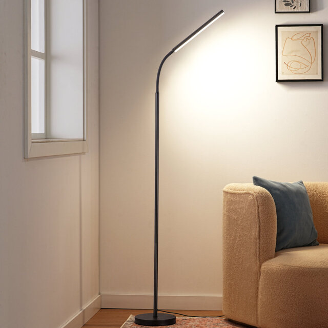 Led Floor Lamp, Dimmable Standing Lamp With 3 Color Temperatures, Adjustable Gooseneck For Reading, Bedroom, Office