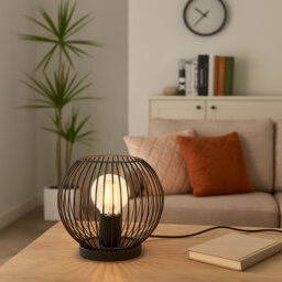 Almanzora Black Wire Modern Steel Table Lamp