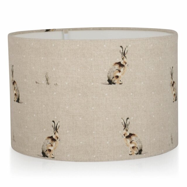 Cotton Drum Lamp Shade ( Screw On ) in Grey