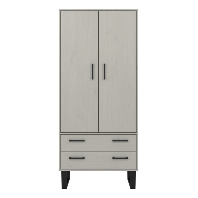 Riter 2 Door, 2 Drawer, Industrial Design Pine Wardrobe
