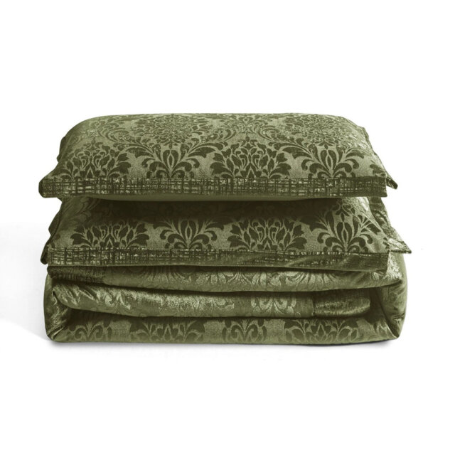 Emilia Bedspread Set with Pillow Shams – Luxury Jacquard Damask Coverlet Bedding for Double, King & Super King Sizes