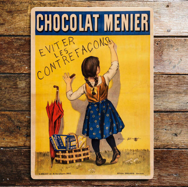 Chocolat Menier Metal Advertising Wall DÃ©cor