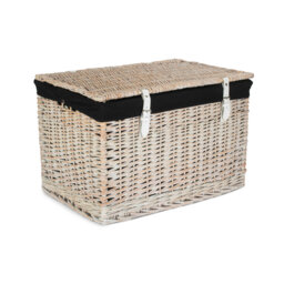"Fleur De Lis Living 24"" Wicker Chest Hamper Basket with Lining"