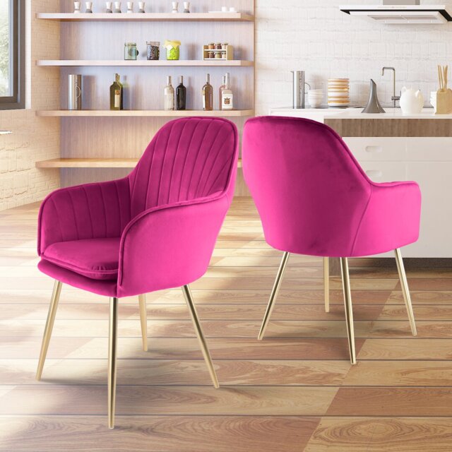 Taraji 46cm H Velvet Upholstered Metal Armchair