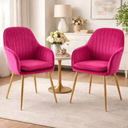 Taraji 46cm H Velvet Upholstered Metal Armchair