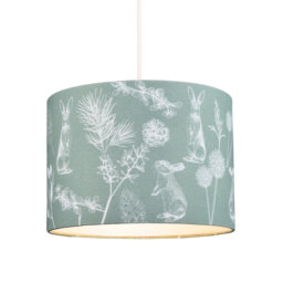 18cm H Cotton Blend Drum Lamp Shade ( Screw On ) in Green
