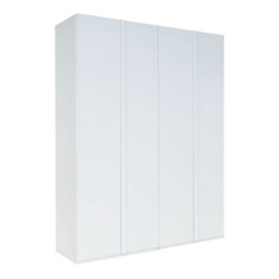 Space-Saving Four-Door Wardrobe W181cm - Maximise Storage in Modern White
