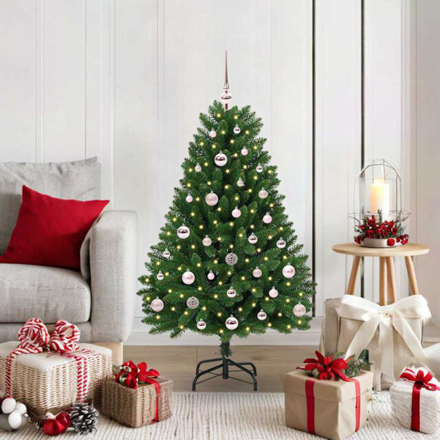 Artificial Christmas Tree with Stand Green PVC and Metal