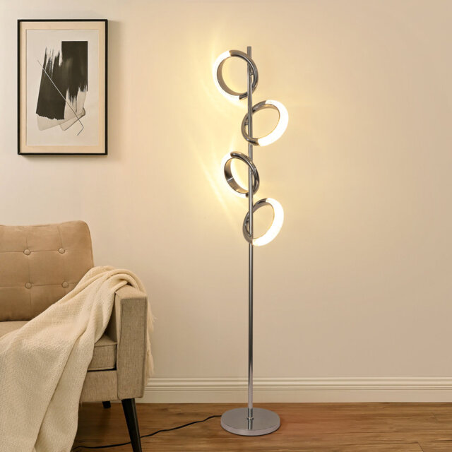Jaxan 155cm Chrome Tree Floor Lamp