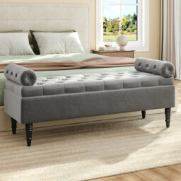 Ethelsville Upholstered Flip Top Storage Bench with Side Arms