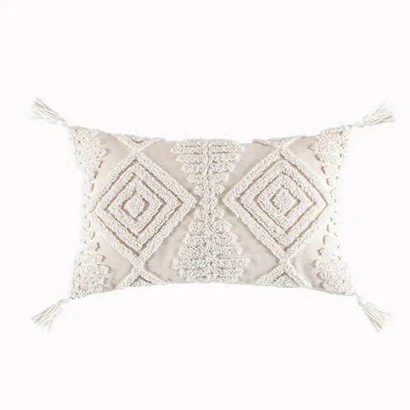 Folkston White Rectangular Cushion Cover