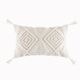 Folkston White Rectangular Cushion Cover