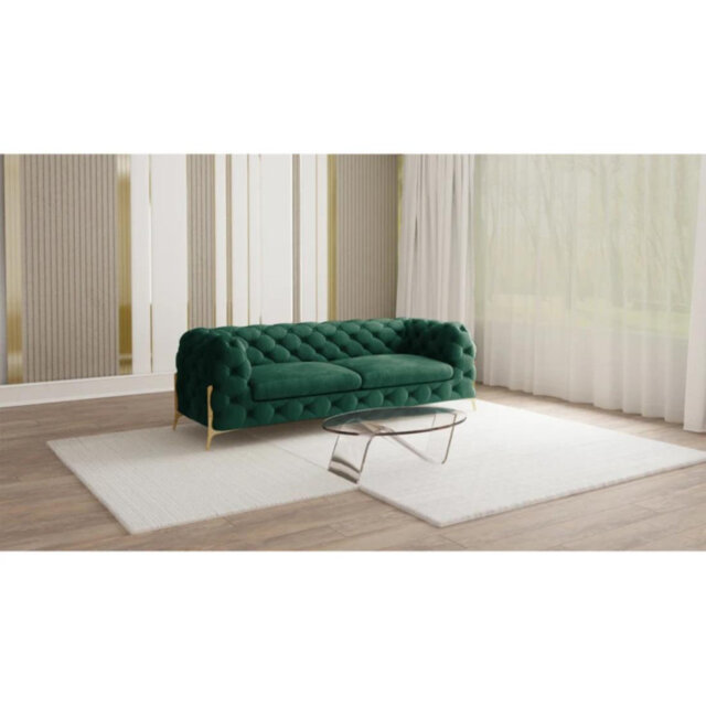 Chesterfield Sofa Atoka with Gold Metal Legs