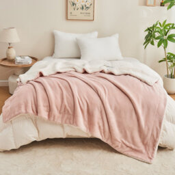 Reversible Flannel Sherpa Blanket, Soft Fluffy Plush Throw Blanket For Couch Bed.