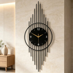 Large Unique Decorative Pendulum Wall Clock, Modern Silent Non‑Ticking Battery‑Powered Wall Clock, Stylish Wall Art Accent for Living Room, Bedroom, K