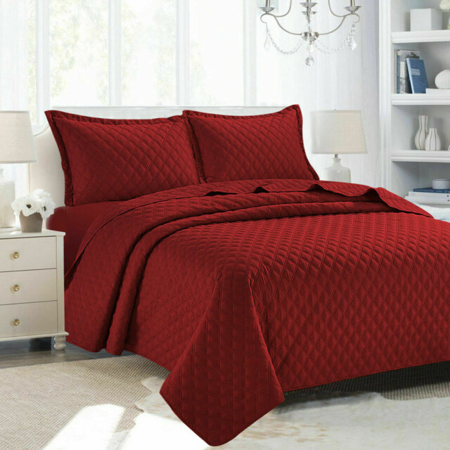 Rupp Polyester Solid Colour Bedspread with Pillowcases Included