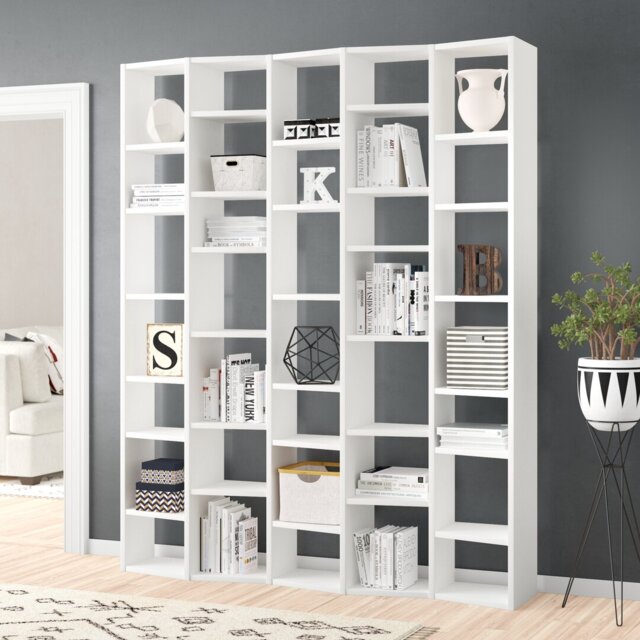 Susitna 224cm H x 182cm W Geometric Bookcase