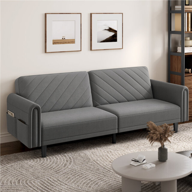 3-Seater Sofa Bed With Adjustable Backrest