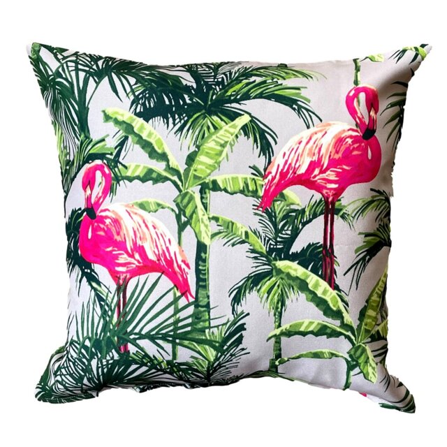 Kinsky Indoor / Outdoor Floral Grey Square Cushion