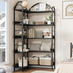 173.99cm H x 54.1cm W Metal Corner Bookcase