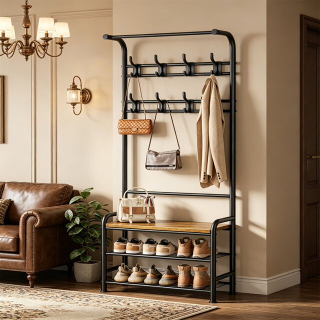 Metal 8 - Hook Coat Rack
