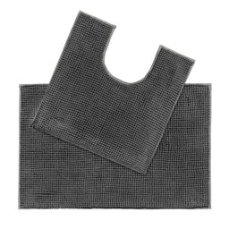 Kulap Chenille Bobble Bath Mat & Pedestal 2pc Set