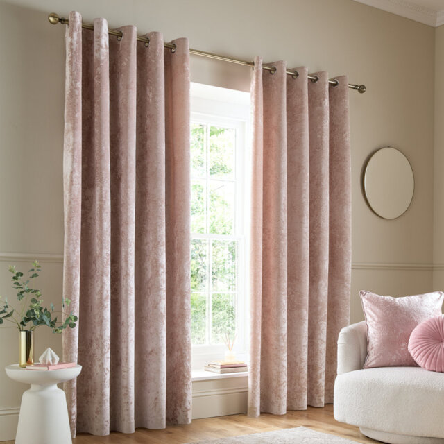 Crushed Velvet Eyelet Sheer Curtains