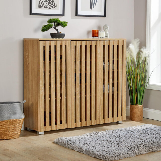 Boehike 3 Door Shoe Cabinet Hallway Storage Organiser Unit