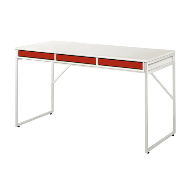 Mistral Standing Desk W:137cm X D: 60cm with white metal legs incl. 3 trays