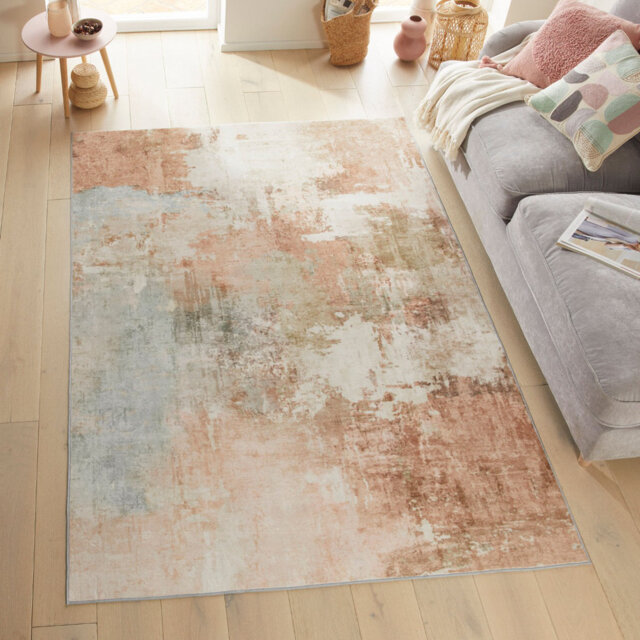 Spring Modern Soft Washable Rug, Stain Resistant Area Rug For Bedroom, & Dining Room