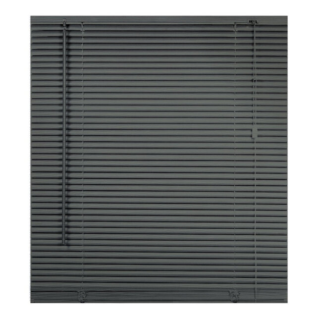 Embossed PVC Venetian Blinds - Steel Grey & White Light-Filtering Privacy Shutter