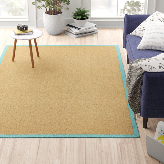 Keighley Sisal Beige/Aqua Blue Rug