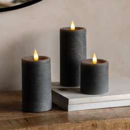 Unscented Flameless Pillar Candle with Plastic Holder