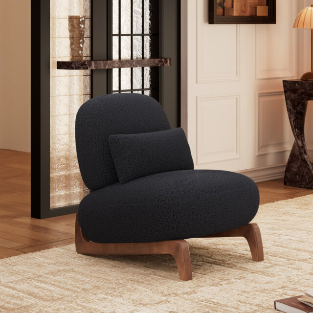 Cloud Plush Ergonomic Sherpa Accent Chair with Lumbar Support Pillow