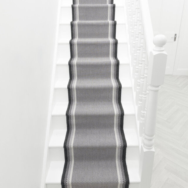 Geo Black Stair Runner – Reversible, Durable & Hardwearing Carpet for Stairs & Staircases, Multiple Lengths