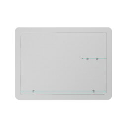 iBathUK Aria Wall Mounted Rectangular Bathroom Wall Mirror with 2 Fixed Glass Shelves, Modern Frameless Mirror, 800 x 600mm