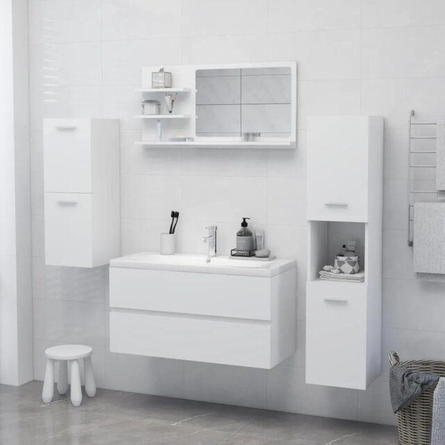 Adji Flat Mirror with Shelves