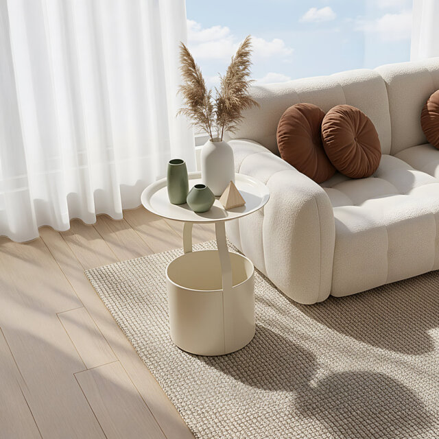 Decorative Side Table with Storage Space