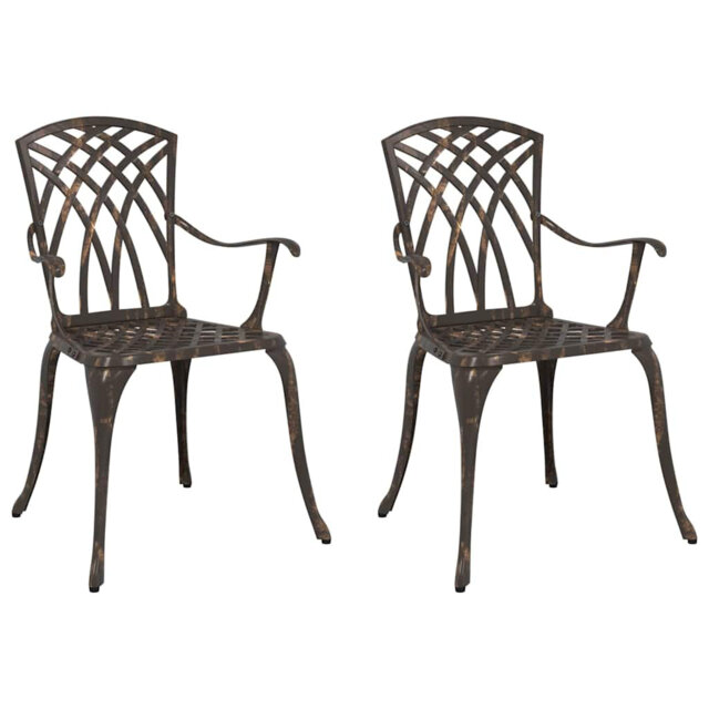 Garden Chair 2 Pcs Green 55 X 56.5 X 91Cm Aluminium
