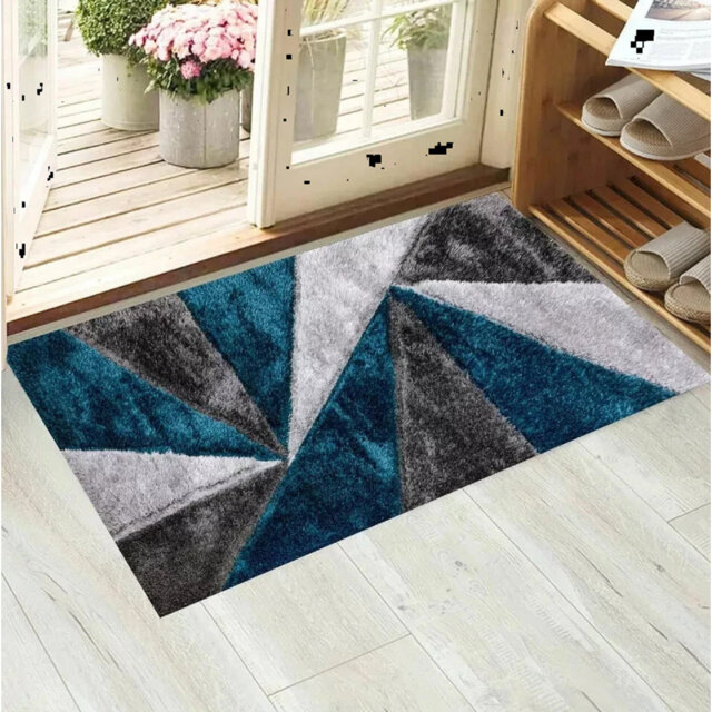 Soft Shaggy Rugs Modern Geometric Design Large Area Rugs For Living Room Bedroom Thick Fluffy Floor Mats Small Door Mat