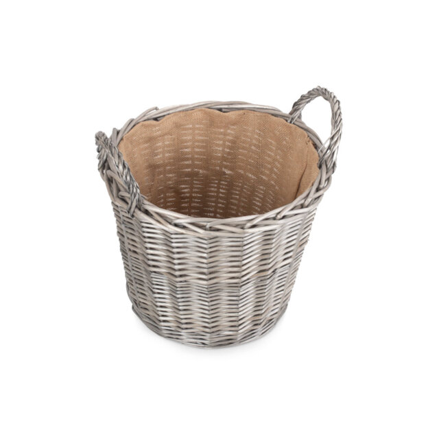 Wicker Round Lined Log Basket