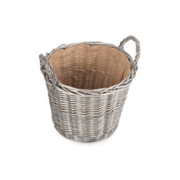 Wicker Round Lined Log Basket