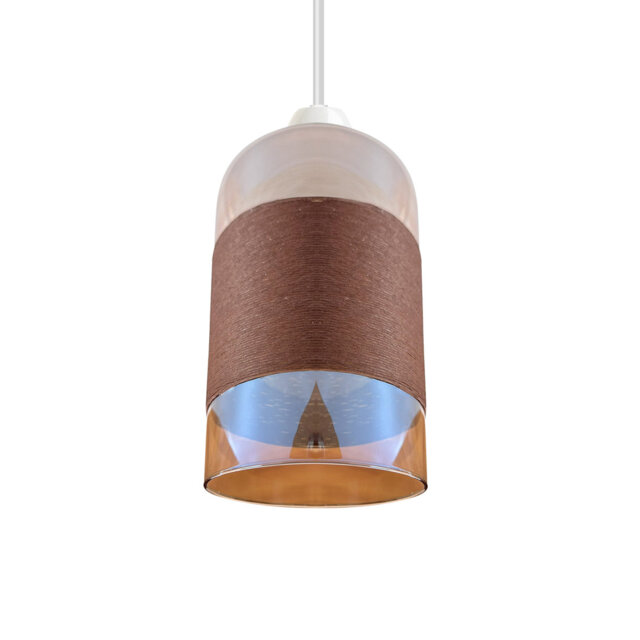 20cm H Glass Lamp Shade ( Screw On ) in Copper And Gold
