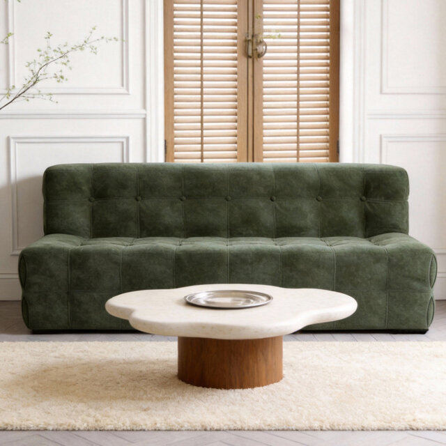 Velvet Double Sofa Wide with High-Density Foam, Frame-Free Waffle Pattern Design Fast Dispatch From UK Warehouse â Dispatched Within 2 Days