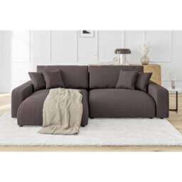 Gisela Sleeper Corner Sofa Chaise Bed with Storage Cord Fabric
