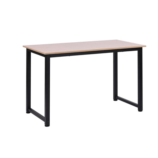 Black Writing Desk, 120 x 60 x 76cm Workstation for Home Office, Study with Metal Frame