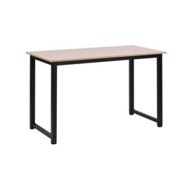 Black Writing Desk, 120 x 60 x 76cm Workstation for Home Office, Study with Metal Frame