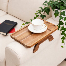 Couch Cup Holder Tray – 3 In 1  Sofa Arm Tray