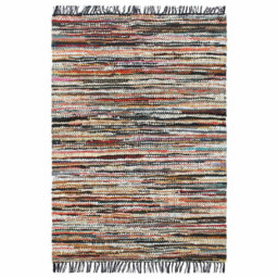 Indian Collection Striped Handmade Handwoven Multi Colour Area Rug